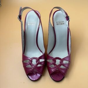 👠 Stuart Weitzman Hot Pink Patent Leather Heels – Size 8